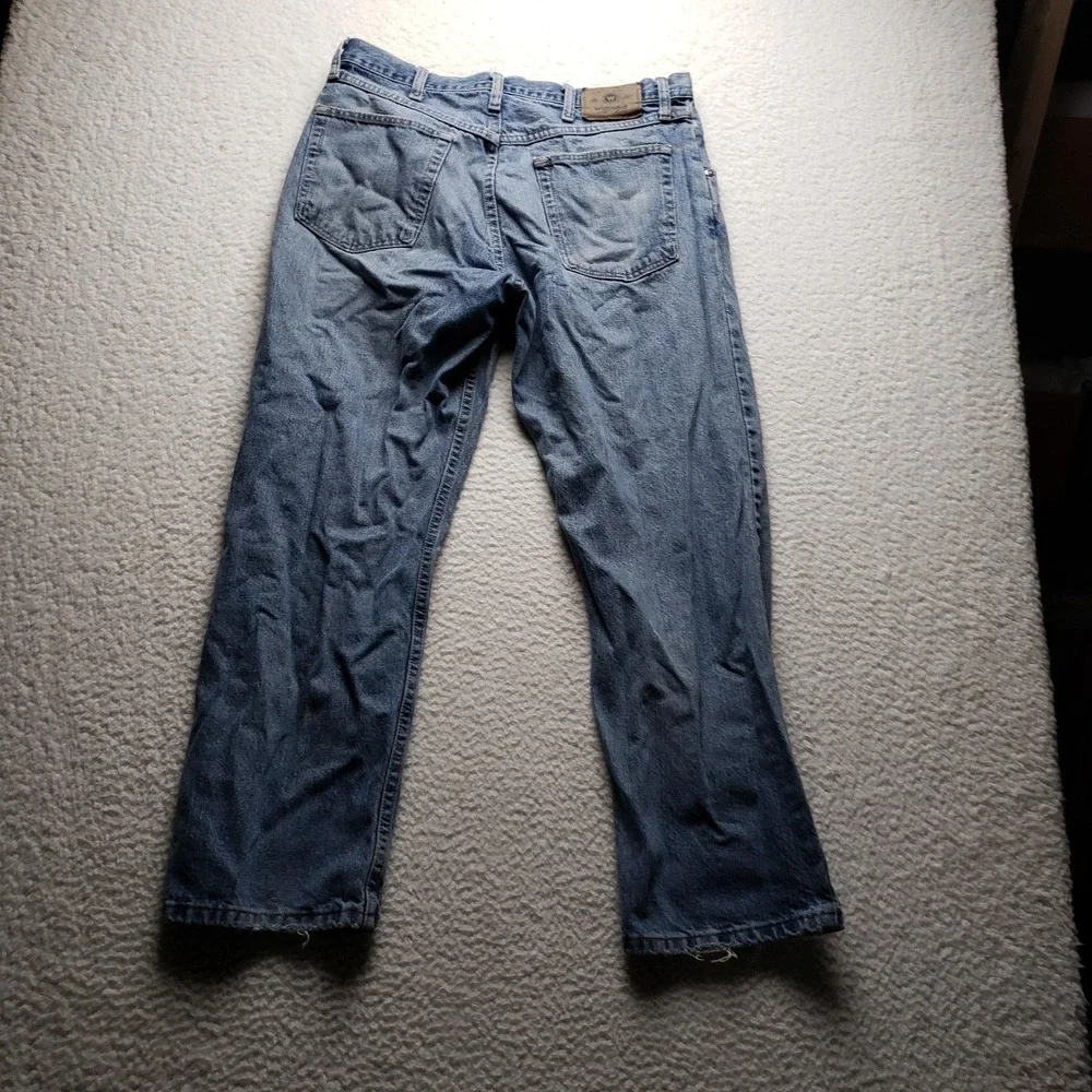 Wrangler Authentic Jeans Mens 34x29 Relaxed Fit Light Wash Blue Denim 97601VR